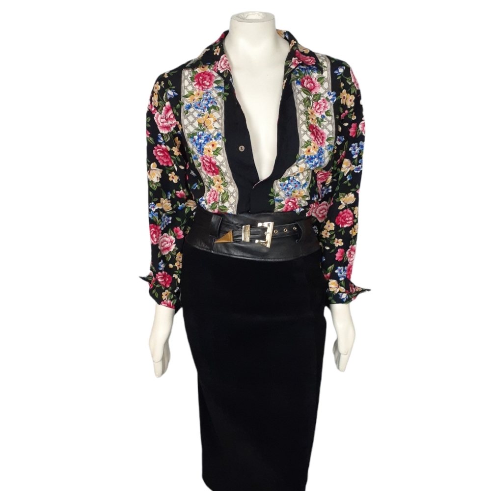 Rare vintage 80s suede/leather sack skirt